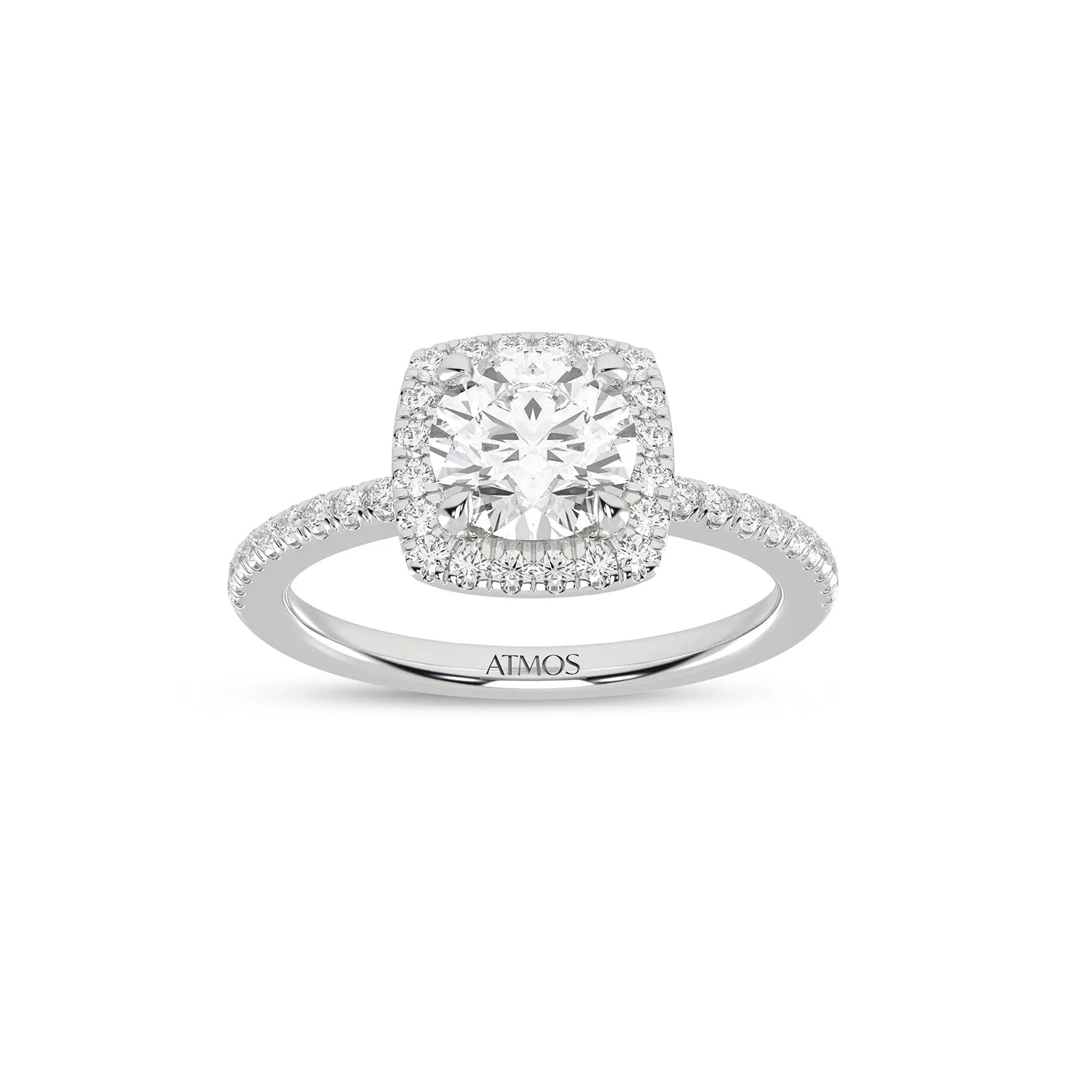 Luxe Round Center Princess Halo Ring