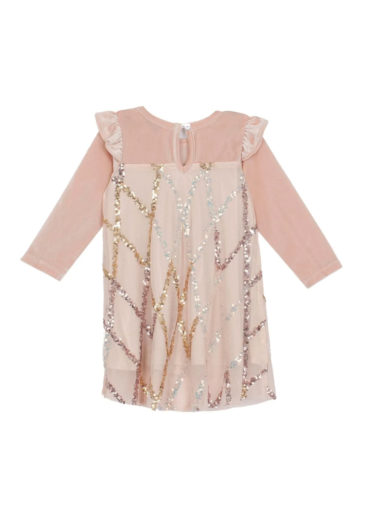 Mabel   Honey- Pink Velvet & Sequin Dress