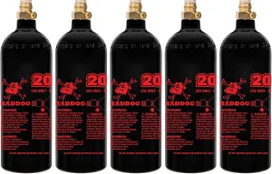 Maddog 20 Oz Refillable Aluminum CO2 Paintball Tank - Ships Empty - 5 Pack