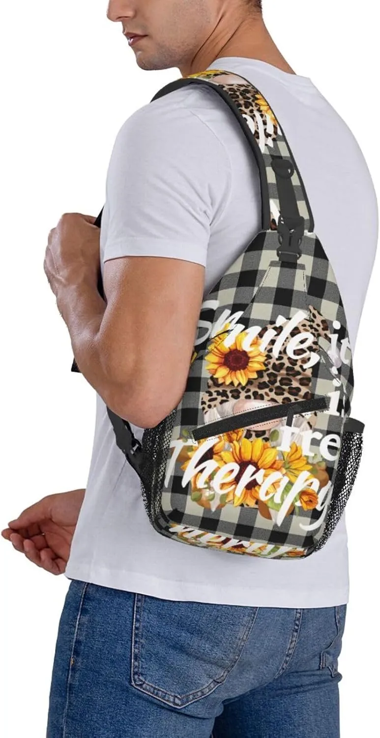 Marijuana Leaf Leaves Chest Bags Crossbody Sling Bag Shoulder Bag Travel Hiking Daypack For Men Women
