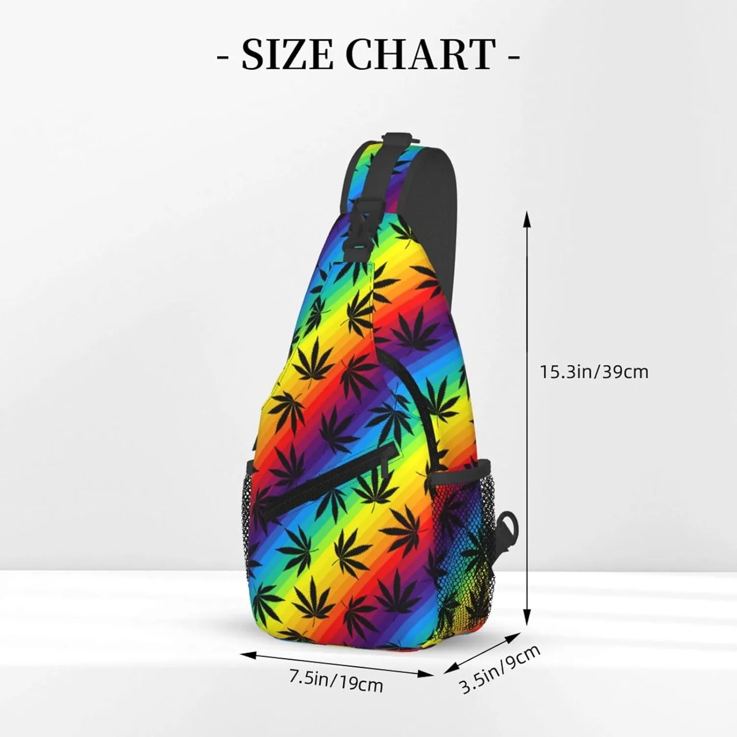 Marijuana Weed Leaf Chest Bags Crossbody Sling Bag Shoulder Bag Travel Hiking Daypack For Men Women