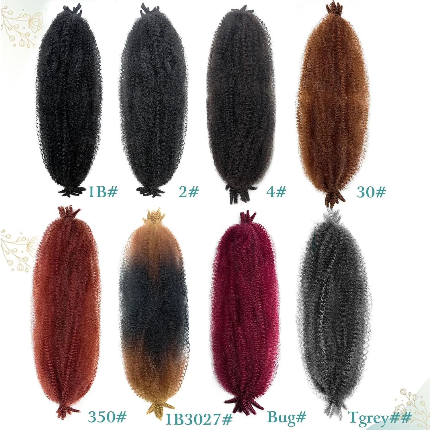 Marley Twist Braiding Hair Burgundy 24 Inch Springy Afro Twist Hair Kinky Twist Hair for Braiding Pre Separated Spring Twists Hair Curly Braiding Hair Extensions (Burgundy, 24in (Pack of 8))