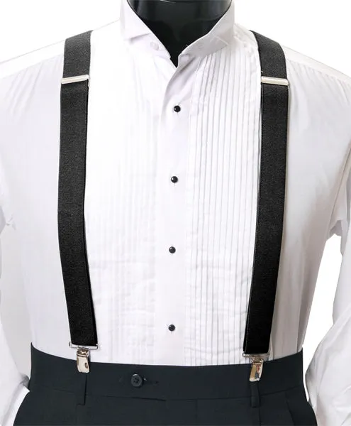 Mens Clip Suspenders - Simple Classic Solid Color X Suspenders - Fast Shipping USA