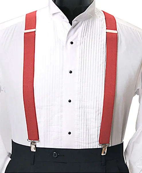 Mens Clip Suspenders - Simple Classic Solid Color X Suspenders - Fast Shipping USA