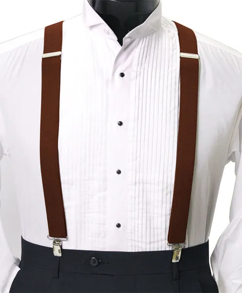 Mens Clip Suspenders - Simple Classic Solid Color X Suspenders - Fast Shipping USA