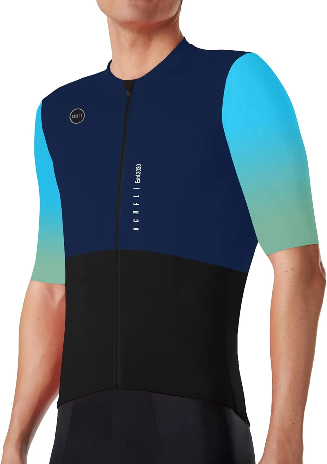 Men's Cycling Jersey Set Cycling Kit Bicycle Jersey Rear Zipper Pocket Bike Bib Shorts with Pockets Race Fit High Density Pad