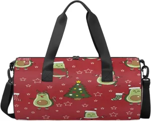 Merry Christmas Travel Duffel Bag Christmas Tree Reindeer Sports Gym Bag Men Women Sports Travel Luggage Bag 17.6”×9”×9 “ Duffel Bag Weekend Overnight Gym Bag Nvenient For Carrying