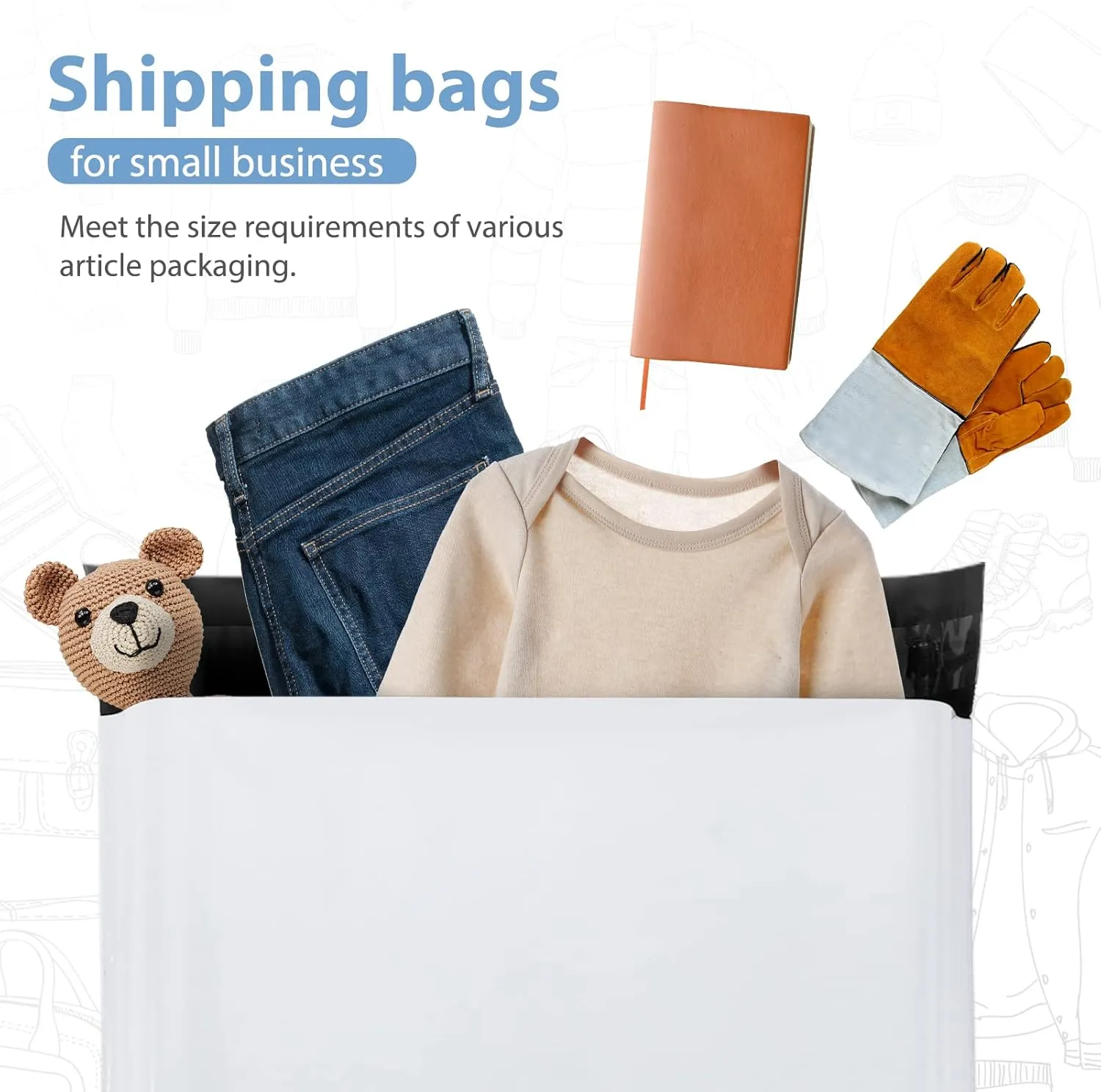 Metronic 300 Pcs Poly Mailers 12x15.5, Medium Size Shipping Bags for Small Business Supplies,White Poly Mailer Bags for Clothing Packing Supplies, Strong Adhensive Shipping Mailing Envelopes Self Seal