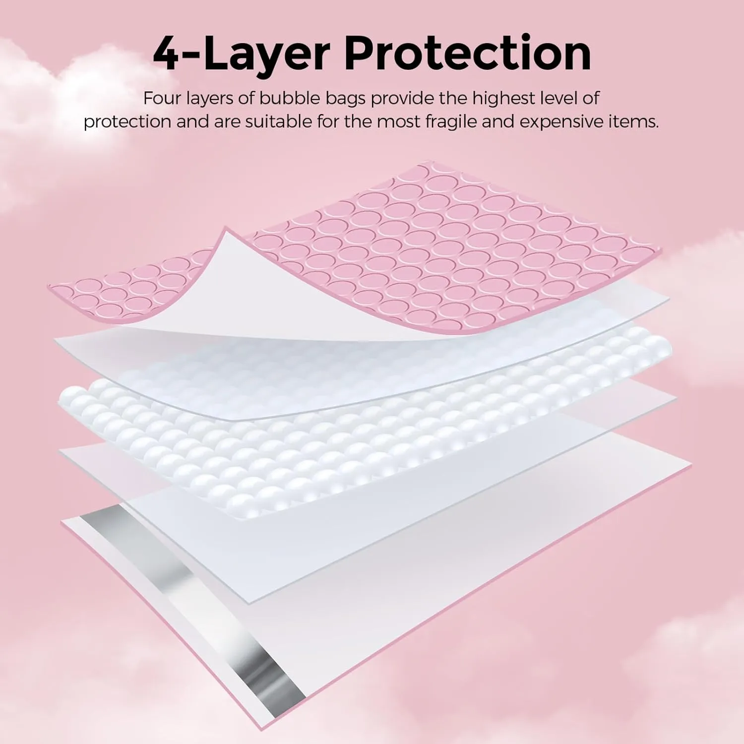 METRONIC 8.5 x 12 Bubble Mailers 40 Pack, Light Pink Bubble Mailers, Strong Adhesion Padded Envelope, Shipping Envelope Bubble Mailer, Bubble Envelopes for clothing, Bubble Mailer Usable Size 8.5 x 11