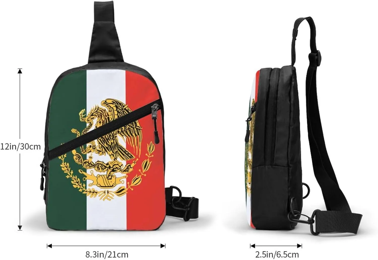 Mexico Mexican Eagle Flag Portable Crossbody Bag Foldable Sling Bags Sports Gym Chest Daypack Reusable Shoulder Backpack Casual Diagonally Rucksack Fanny Packs