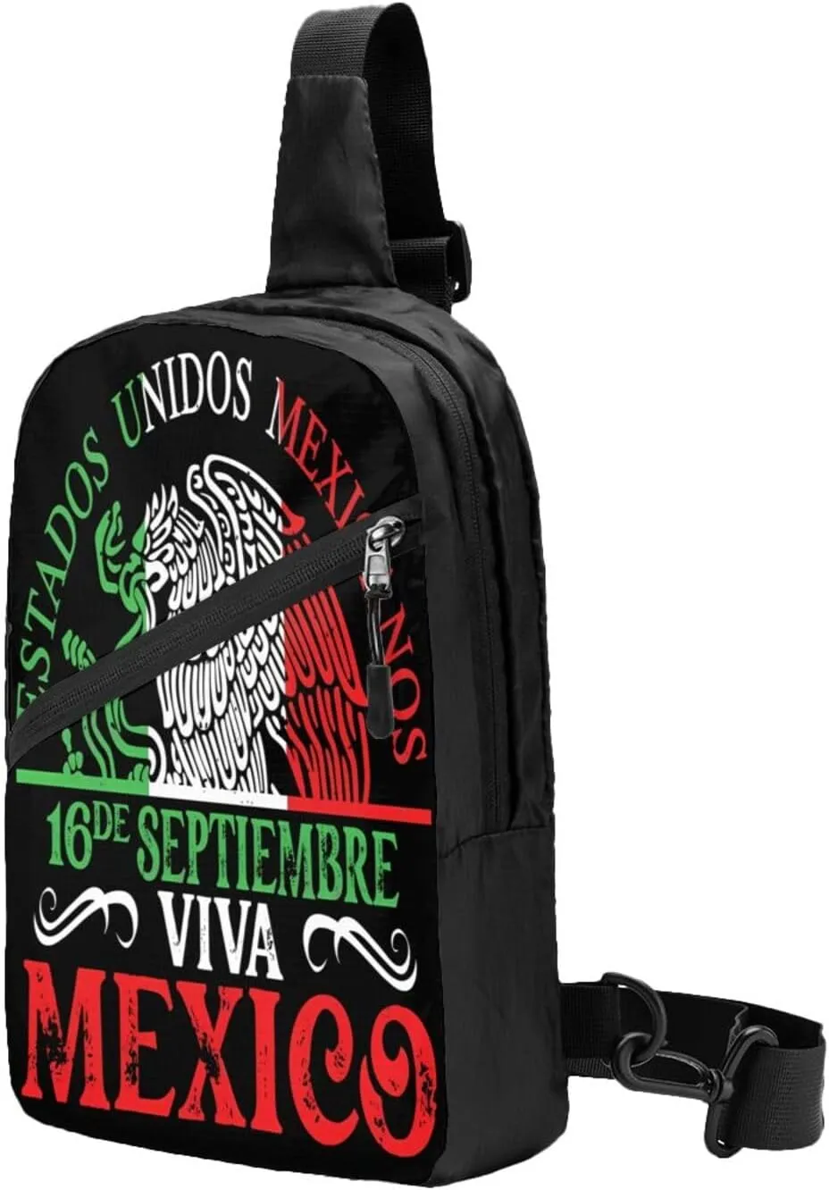 Mexico Pride Independence Day Portable Crossbody Bag Foldable Sling Bags Sports Gym Chest Daypack Reusable Shoulder Backpack Casual Diagonally Rucksack Fanny Packs