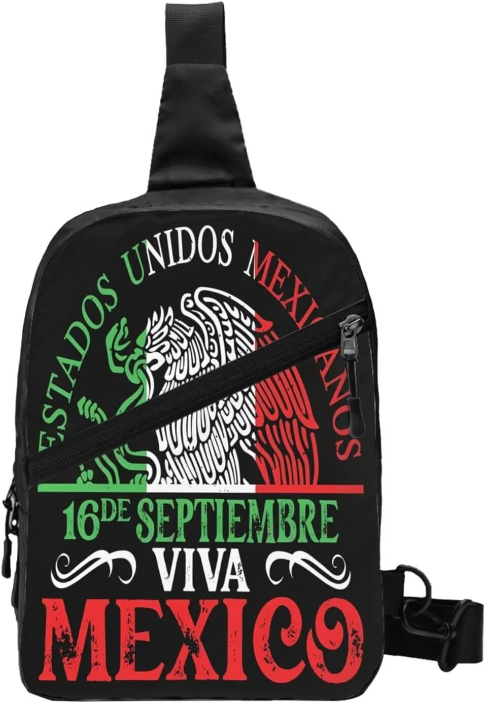 Mexico Pride Independence Day Portable Crossbody Bag Foldable Sling Bags Sports Gym Chest Daypack Reusable Shoulder Backpack Casual Diagonally Rucksack Fanny Packs