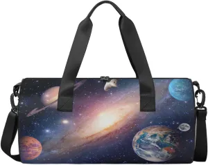 Milky Way Galaxy Planet Travel Duffel Bag Outer Space Sports Gym Bag Men Women Sports Travel Luggage Bag 17.6”×9”×9 “ Duffel Bag Weekend Overnight Gym Bag Nvenient For Carrying