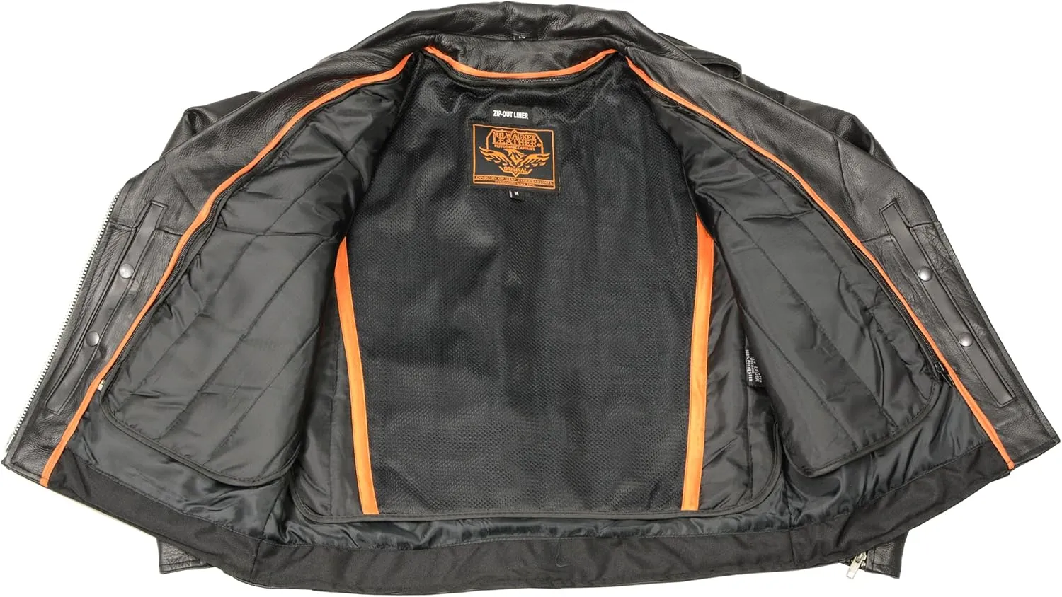 Milwaukee Leather Women's Classic Biker Jacket LKL2701 Half Belt for Easy Adjustment