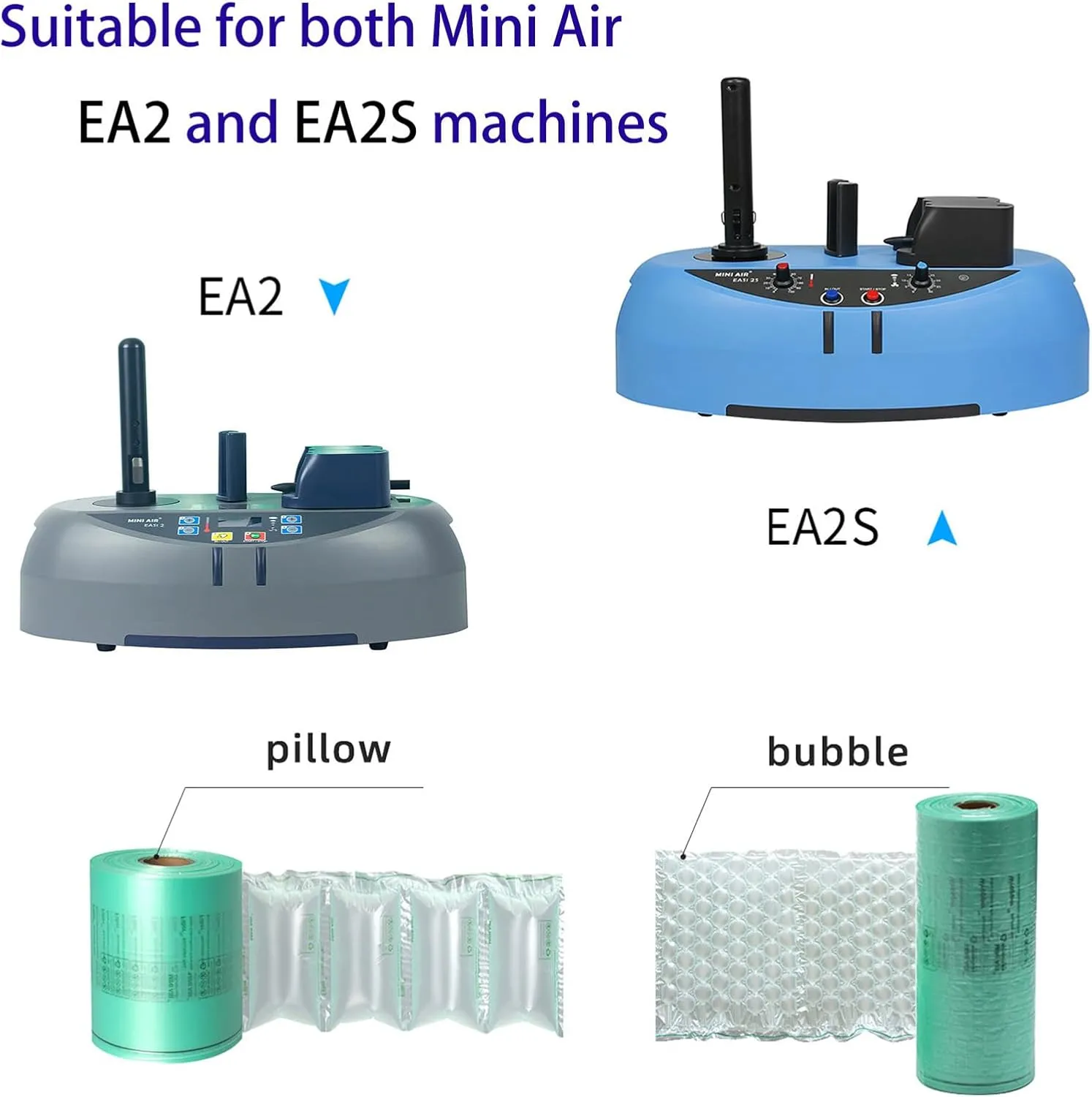 MINI AIR EASI 1 roll 8"x4" for Mini Air Easi Generation 2 Grey Machine, 4000Pcs 1312 FT Per Roll, Inflatable Packaging Air Pillow Bag