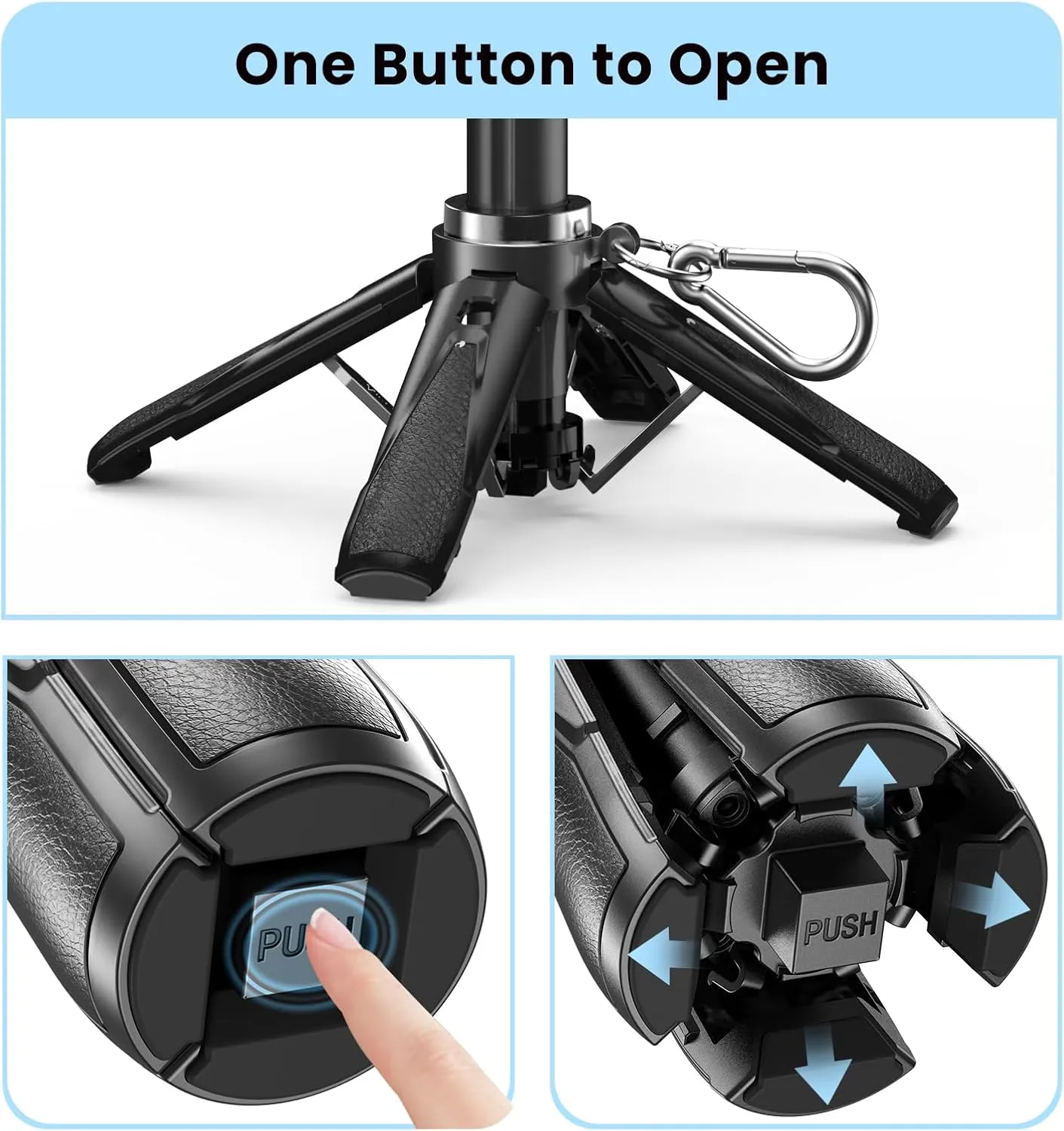 Mini Selfie Stick Tripod with Remote, 3-in-1 Portable Phone Tripod Grip with 2 Cold Shoe Mounts, Pocket Size Phone Holder for iPhone Android, Vlog, Video, Livestreaming, Photography (Black)T26
