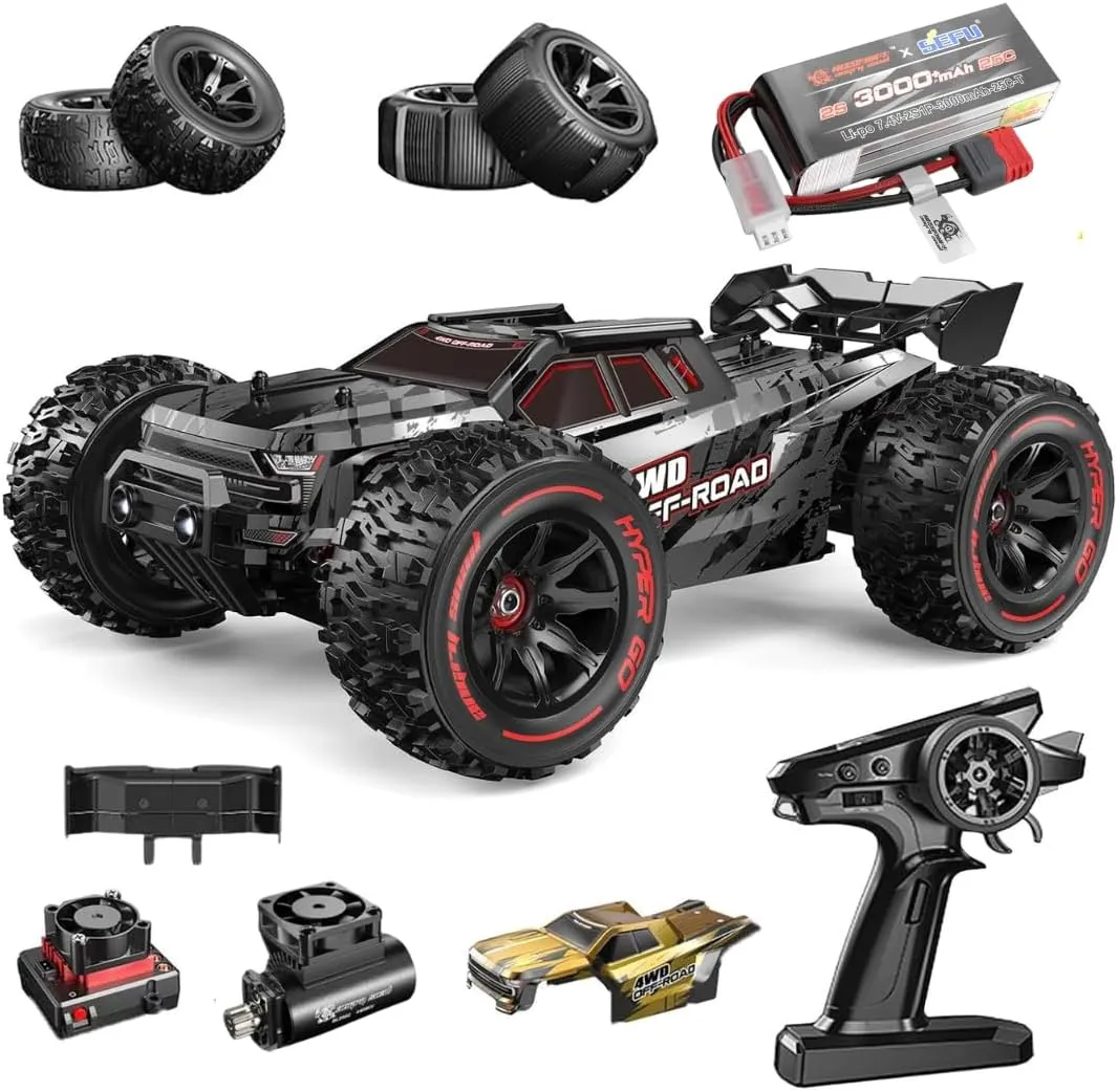 MJX Hyper Go 14210 High-Speed 55kmh Offroad RC Car for Adults 4WD with 2 Shells, Brushless RC Truck 4X4 Electric Powered