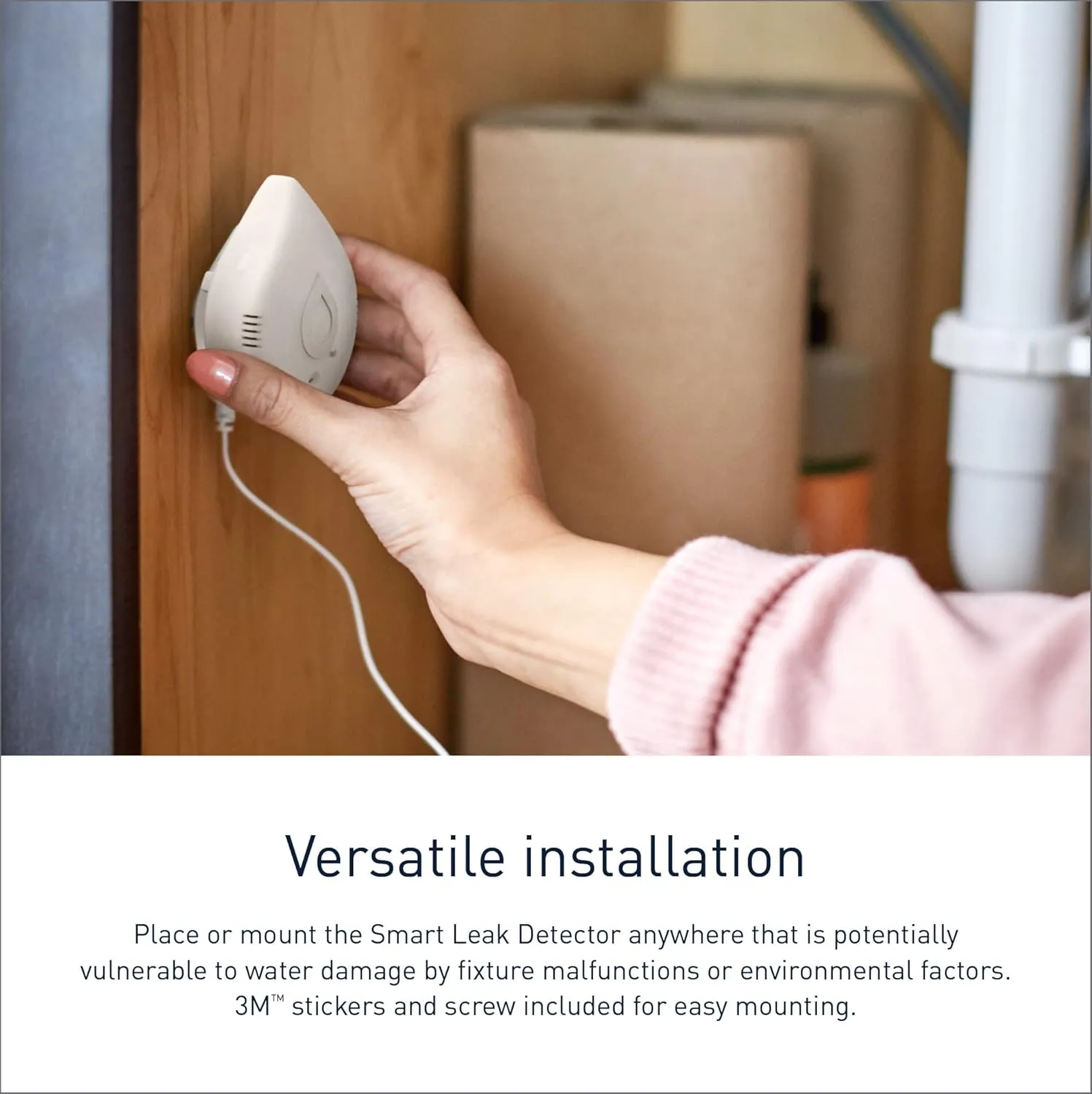 Moen White Flo Smart Water Leak Detector, Water Sensor Alarm for Home, 3-Pack, 920-005