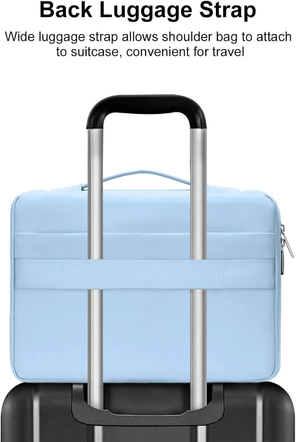 MOSISO 360 Protective Laptop Case 13.3 inch, 13-14 inch Laptop Sleeve Compatible with MacBook Air/Pro 13 / Pro 14, HP Dell ASUS Lenovo, Side Open Bag with 2 Raised&1 Flapover Pockets, Air Blue
