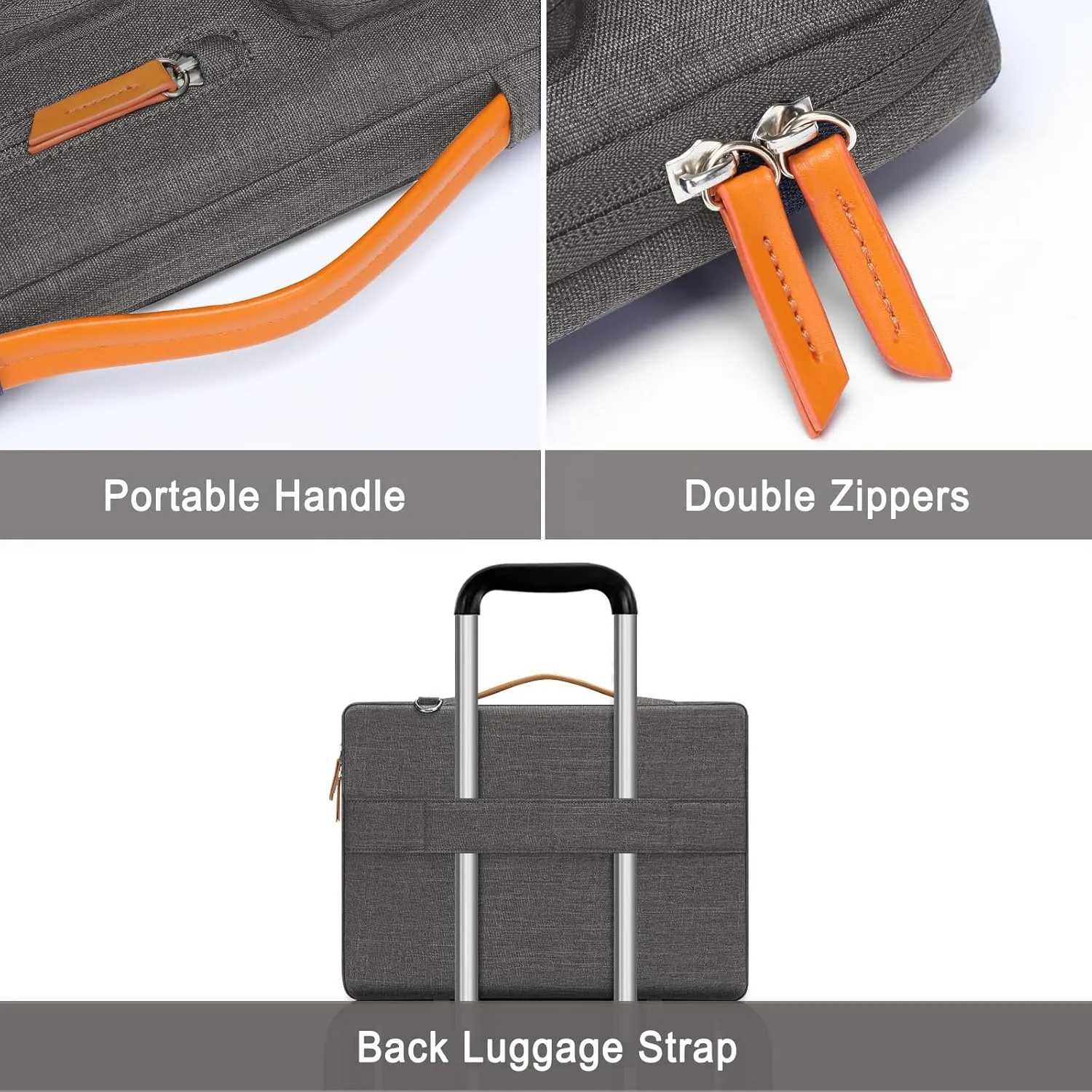 MOSISO 360 Protective Laptop Shoulder Bag,14 inch Computer Bags Compatible with MacBook Air 15 inch M4 M3 M2/Pro A1990 A1707,Side Open Messenger Bag with 4 Zipper Pockets, Taupe Gray