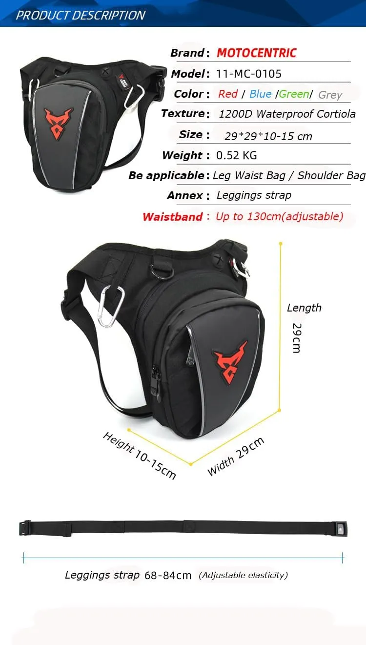 Motorcycle Thigh Bag for Men Women,Waist Pack Drop Leg Bag,Outdoor Sports Travel Hiking CyclingThigh Waist Bum Hip Fanny Belt Bag (Blue)