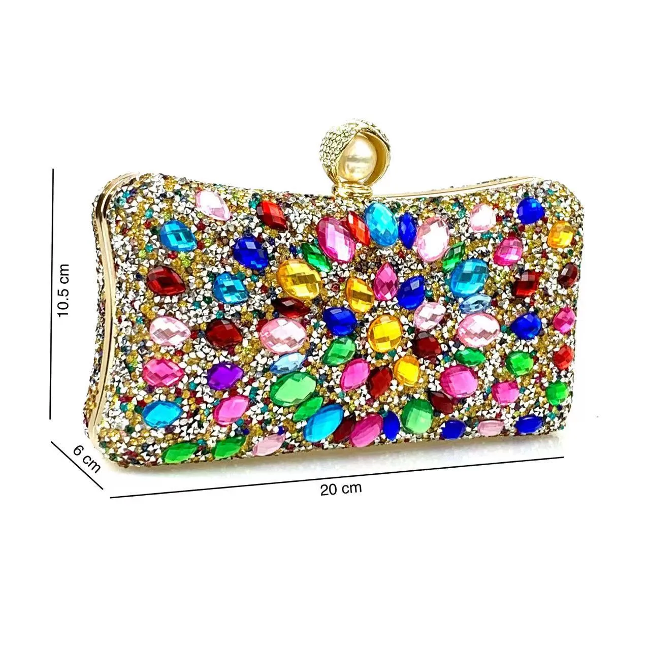 MULTI RHINESTONE CRYSTAL CLUTCH