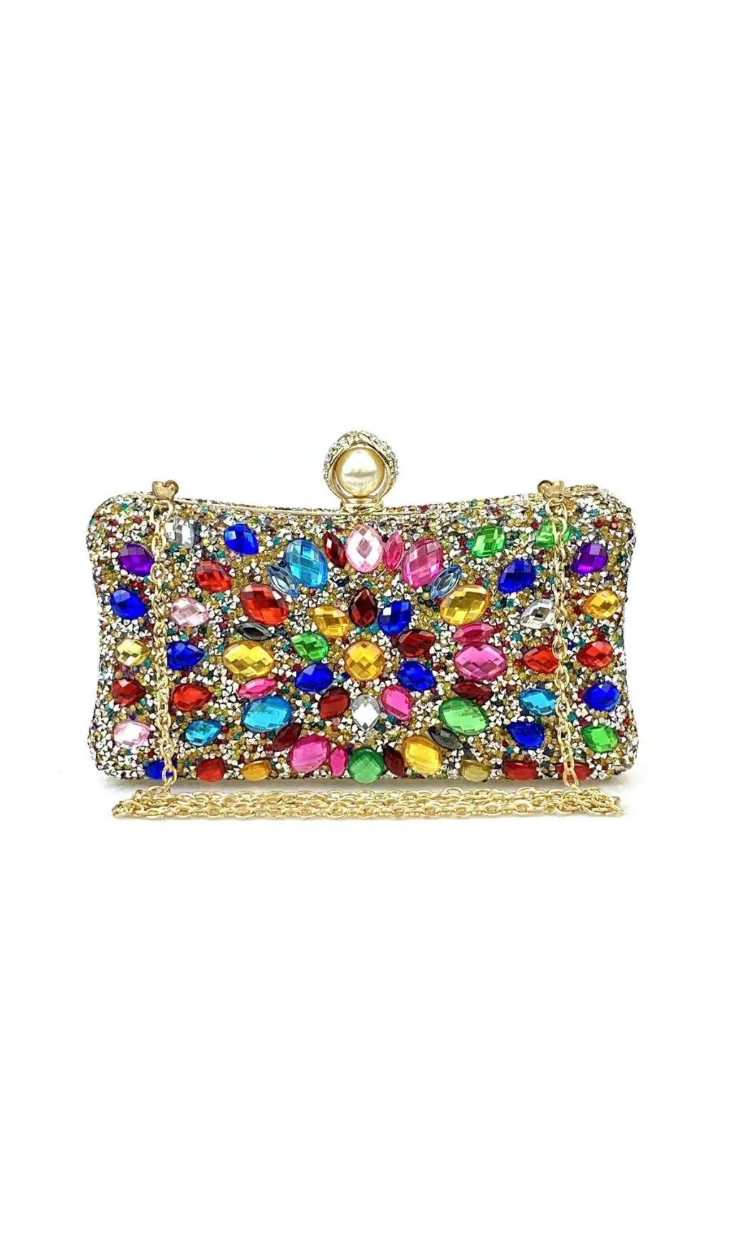 MULTI RHINESTONE CRYSTAL CLUTCH