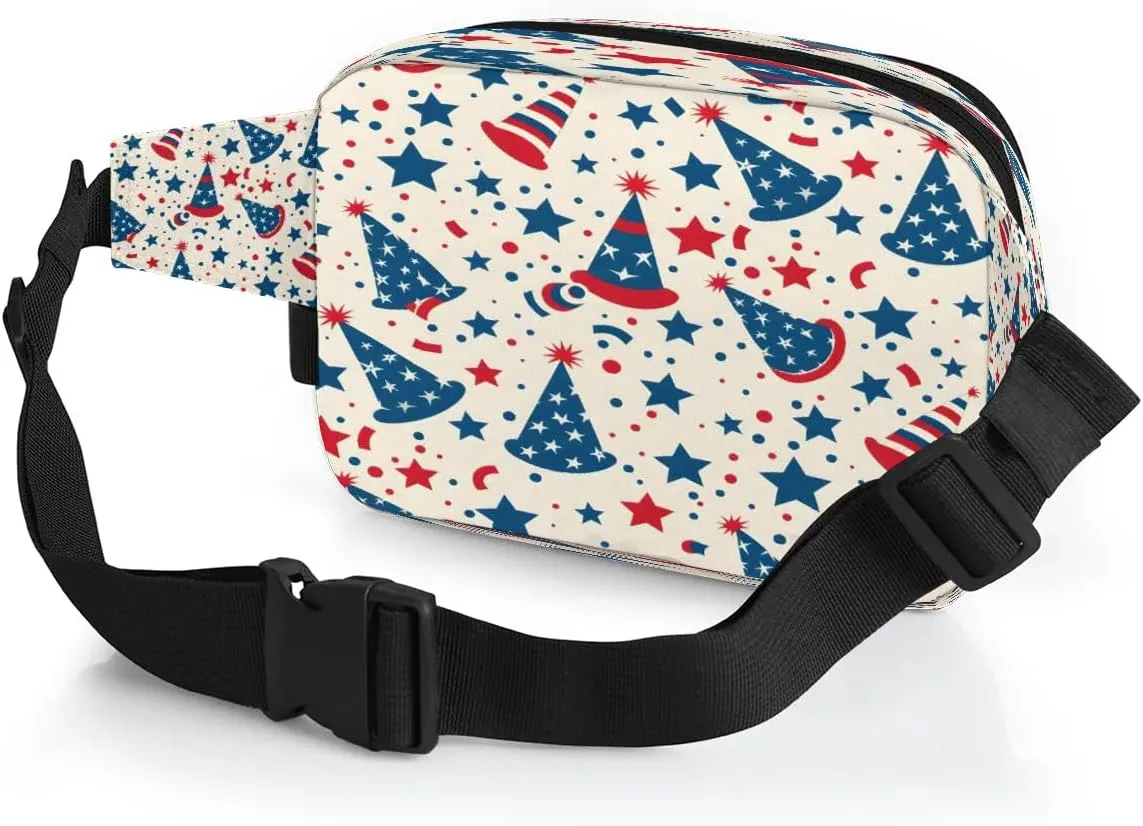 Multicolor Stars Intersting Pattern Fanny Packs for Women Men Waterproof Waist Bag with Adjustable Strap Belt Bag for Travel Running Hiking