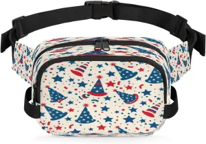Multicolor Stars Intersting Pattern Fanny Packs for Women Men Waterproof Waist Bag with Adjustable Strap Belt Bag for Travel Running Hiking