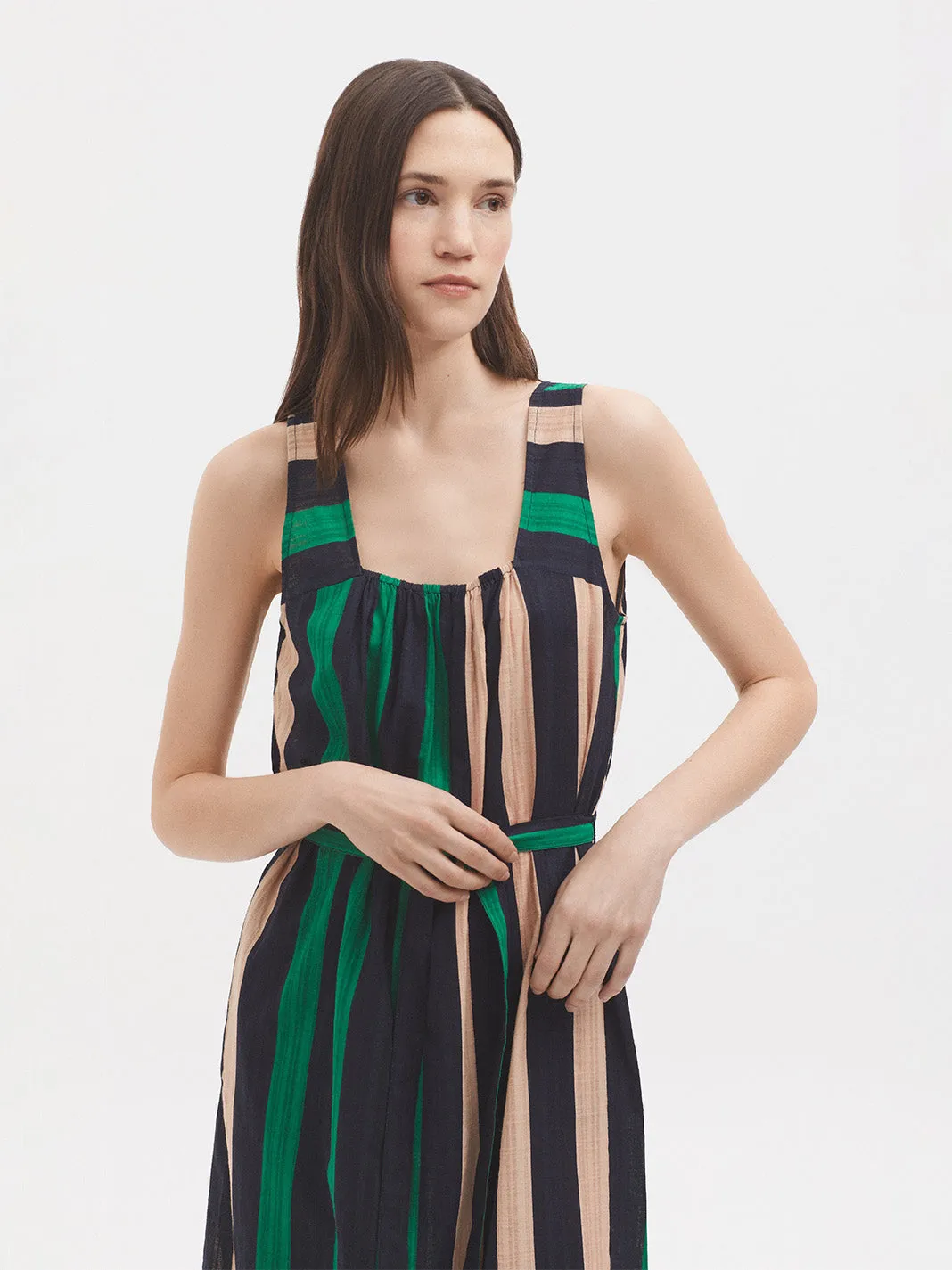 Multistripe strappy dress