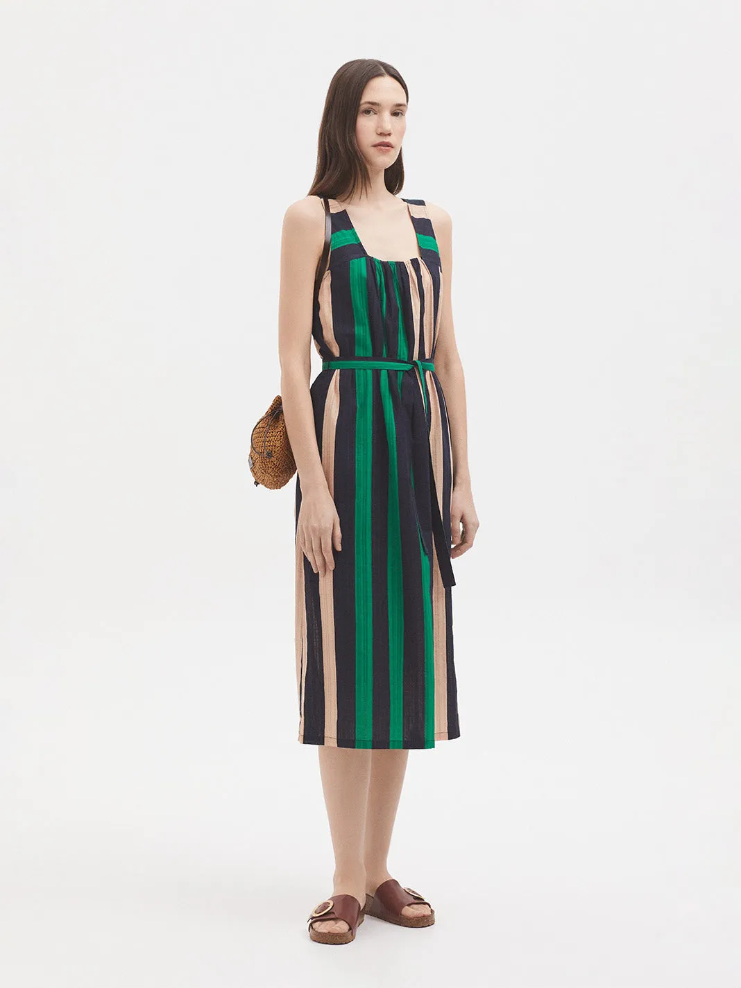 Multistripe strappy dress