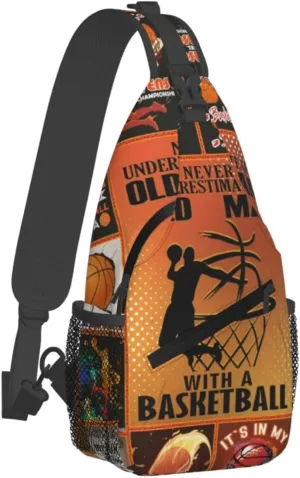 Never Underestimate An Old Man With A Basketball Chest Bags Crossbody Sling Bag Shoulder Bag Travel Hiking Daypack For Men Women