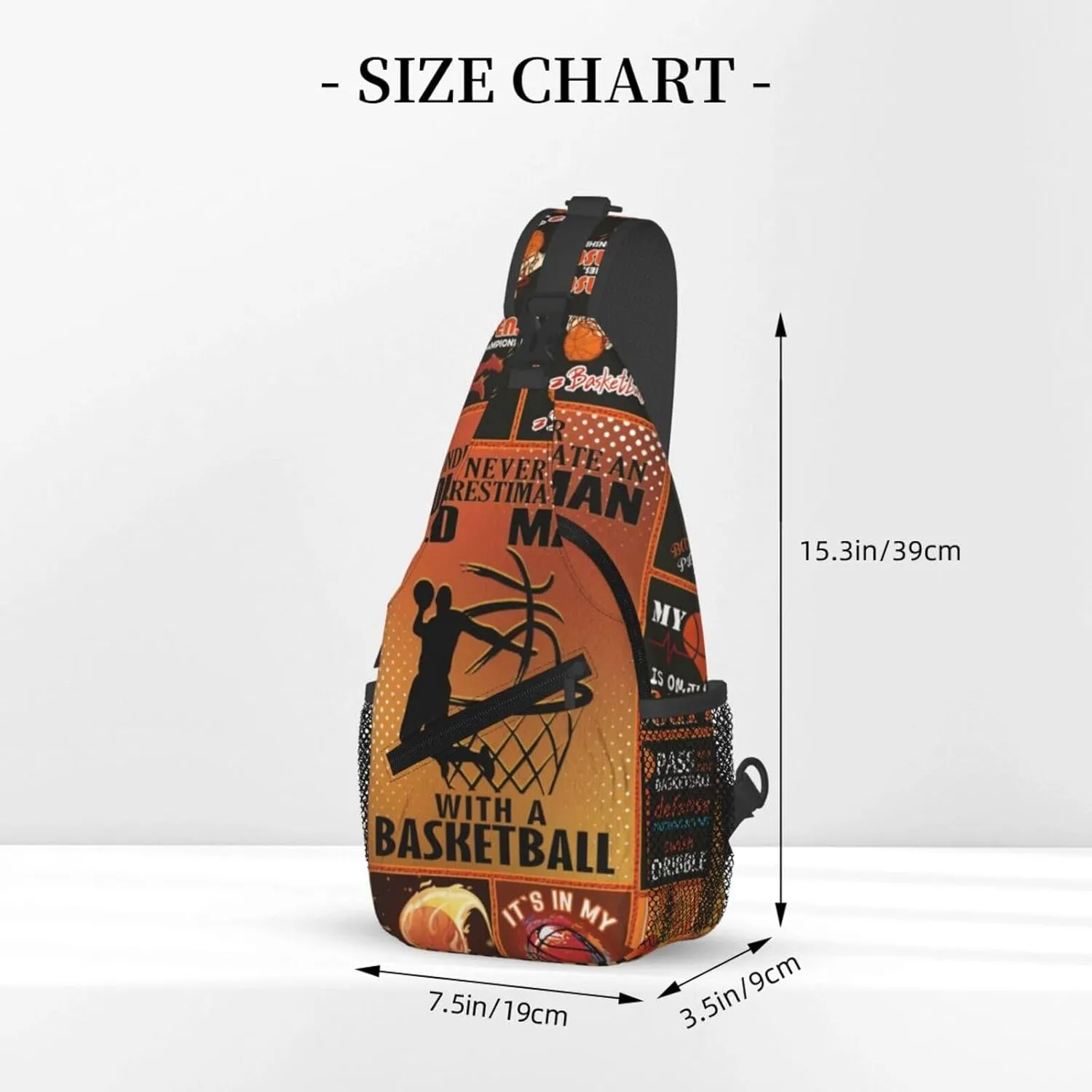 Never Underestimate An Old Man With A Basketball Chest Bags Crossbody Sling Bag Shoulder Bag Travel Hiking Daypack For Men Women
