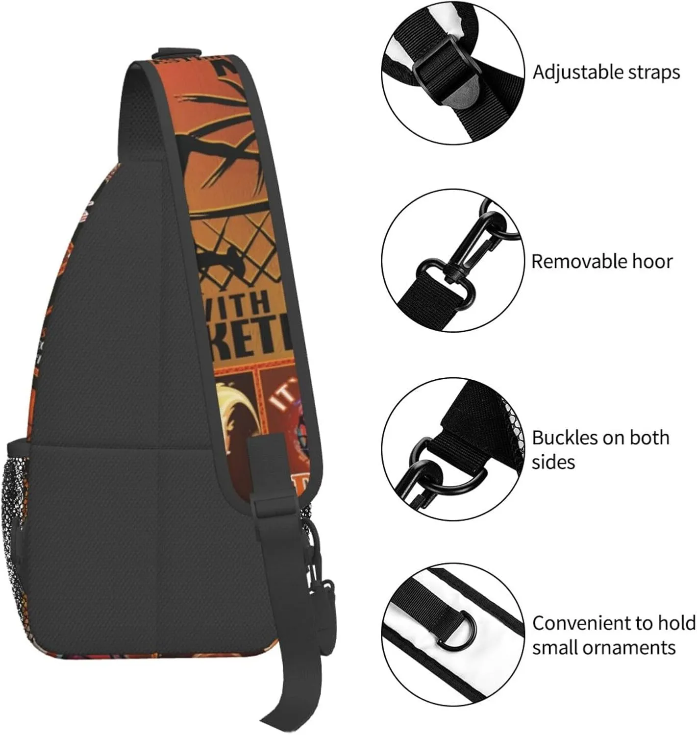 Never Underestimate An Old Man With A Basketball Chest Bags Crossbody Sling Bag Shoulder Bag Travel Hiking Daypack For Men Women