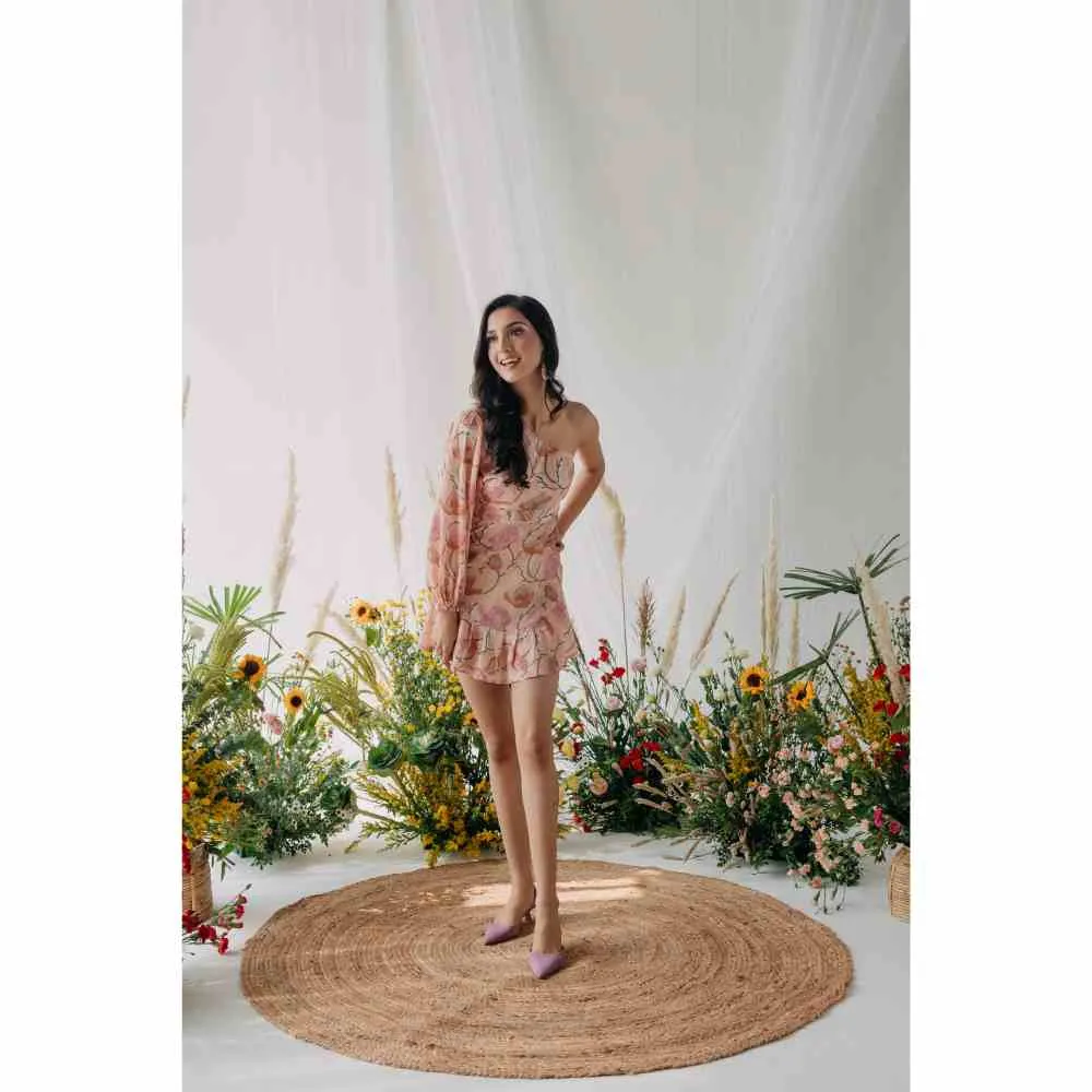 Old Marigold Lolita One Shoulder Dress with Belt (Set of 2)