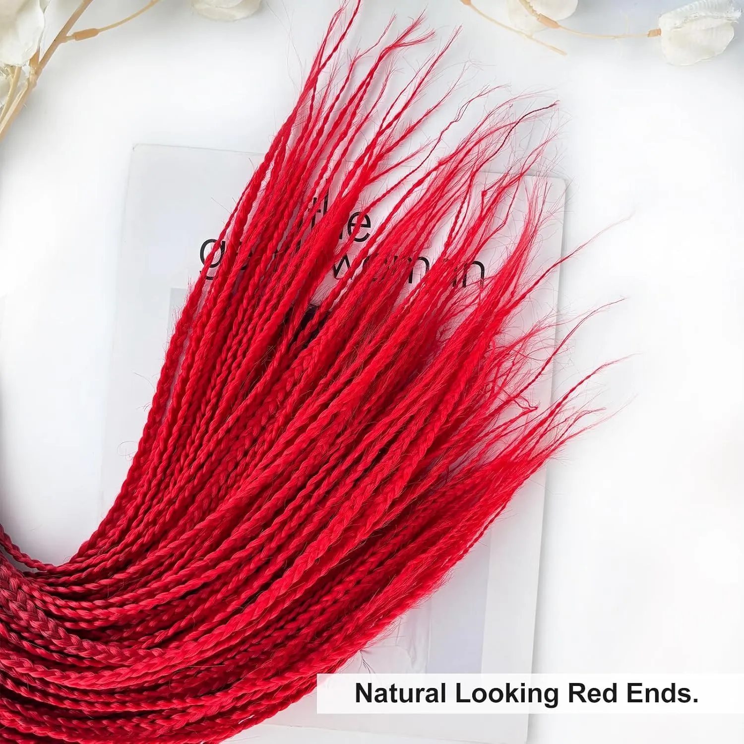 Ombre Red Crochet Braids Pre Looped 20 Inch T1B/red Box Braids Crochet Hair For African women Girl 6 Packs Small Size Crochet Box Braids Extension (Black to Red, 20 inch 6 packs)
