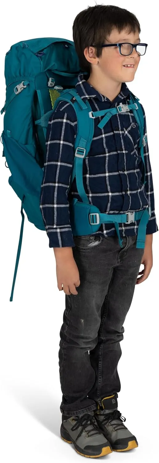 Osprey Ace 38L Kids' Backpacking Backpack, Green Canopy