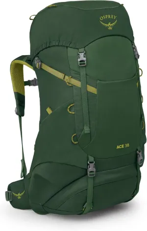 Osprey Ace 38L Kids' Backpacking Backpack, Green Canopy