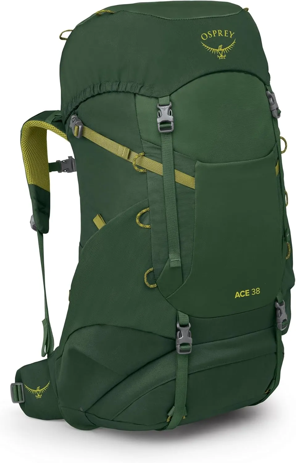 Osprey Ace 38L Kids' Backpacking Backpack, Green Canopy