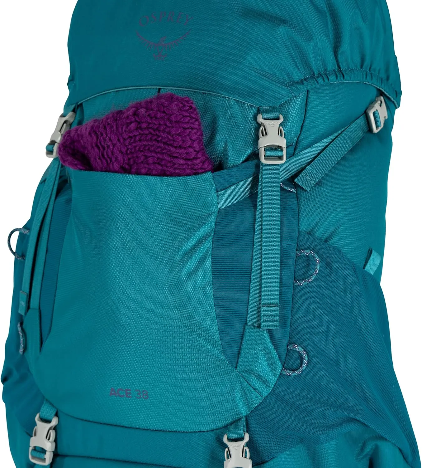 Osprey Ace 38L Kids' Backpacking Backpack, Green Canopy
