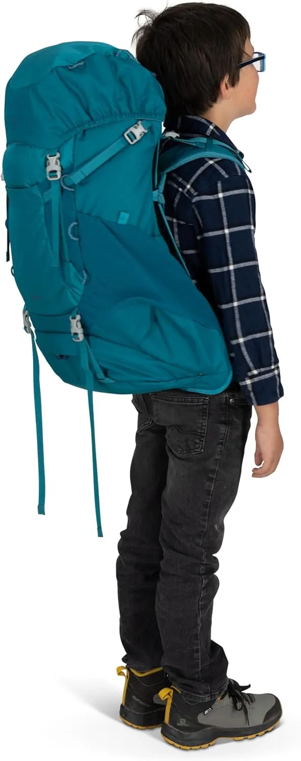 Osprey Ace 38L Kids' Backpacking Backpack, Green Canopy