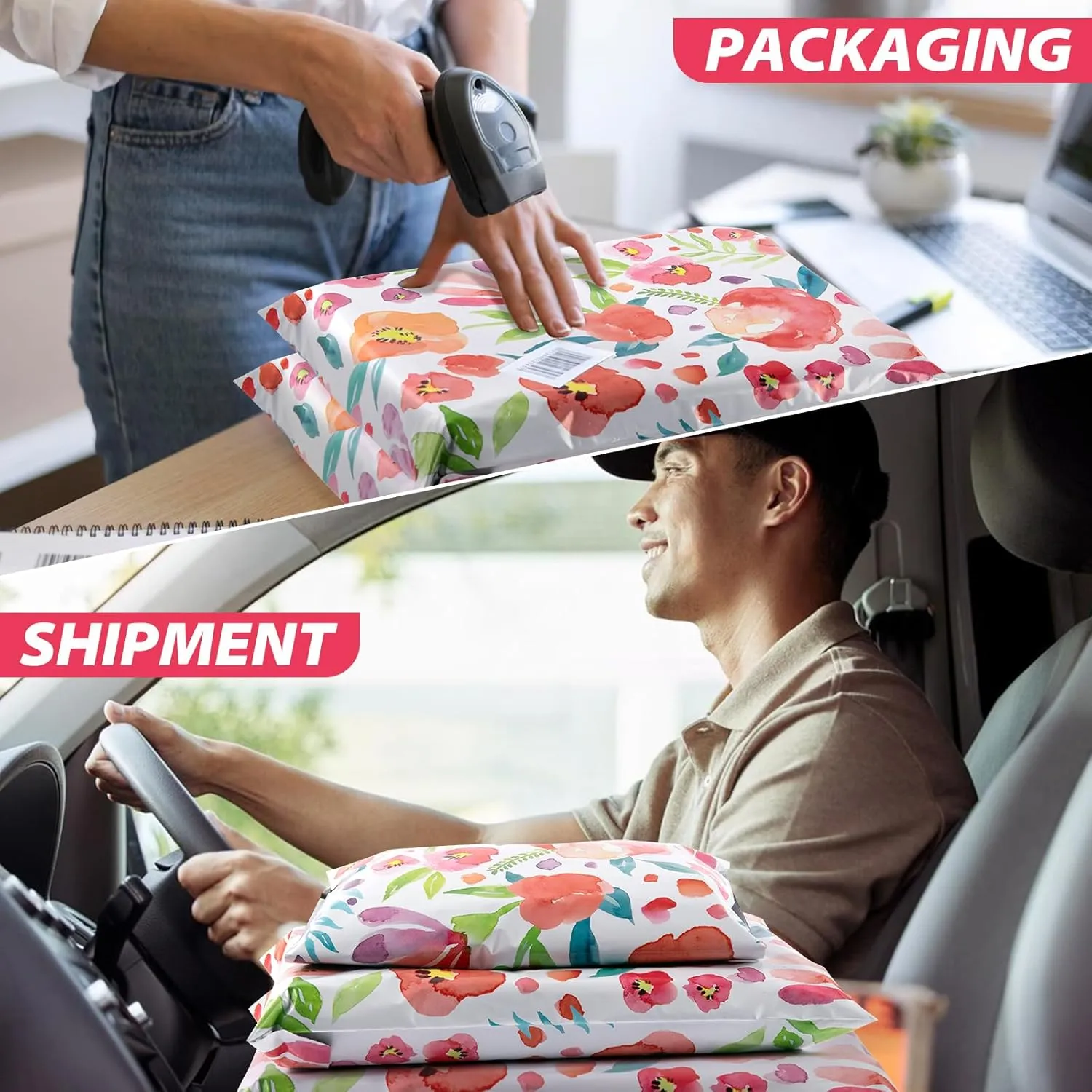Oududianzi Large Poly Mailers 14.5x19, 50Pack Shipping Bags, Mailing bags, Mailers Poly Bags, Shipping Envelopes, Packaging Bags for Onine and Off-line Small Business