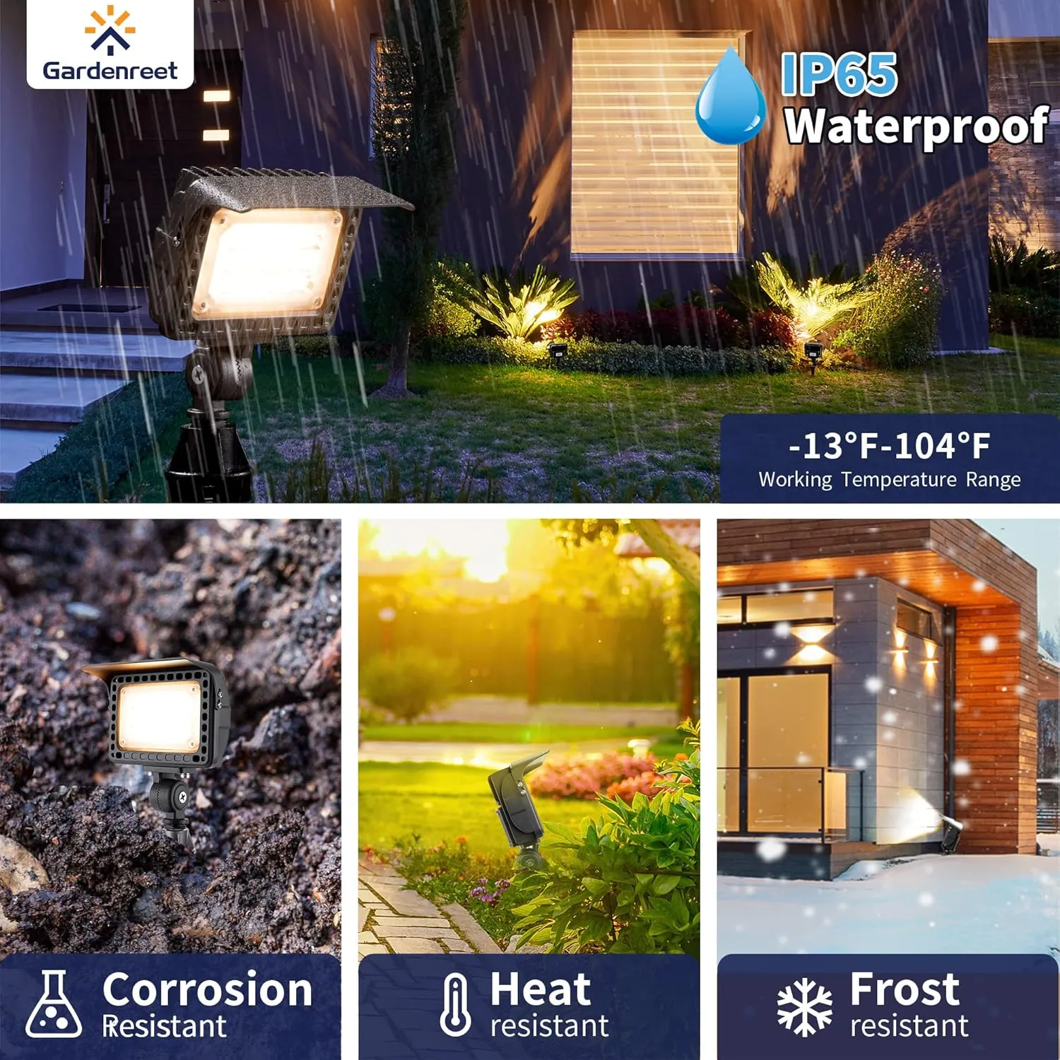Outdoor Low Voltage LED Flood Lights - 12W 12V Landscape Wall Wash Lights, IP65 Waterproof Angle Adjustable Aluminum Brown Hardwired for Wall House Patio Backyard 6 Pack