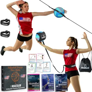 OVANTO Volleyball Training Equipment Aid – Solo Volleyball Equipment in 4 Styles to Serve, Spike, Set and Pass Like a Pro - Adjustable Volleyball Practice Equipment Gift for Beginners & Experts