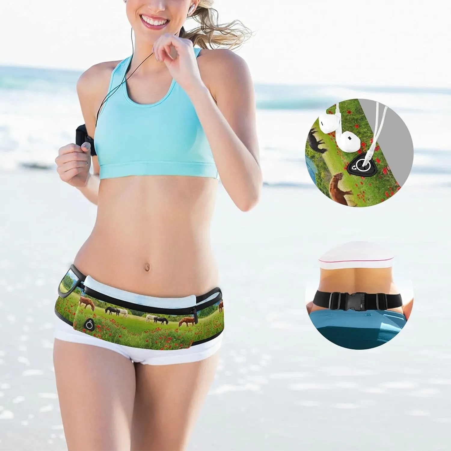 Oyihfvs Adjustable Running Belt, Fanny Pack Waist Pack, Runners Bag, Sports Hiking Fitness Exercise Gym Pouch for Women Men Accessories