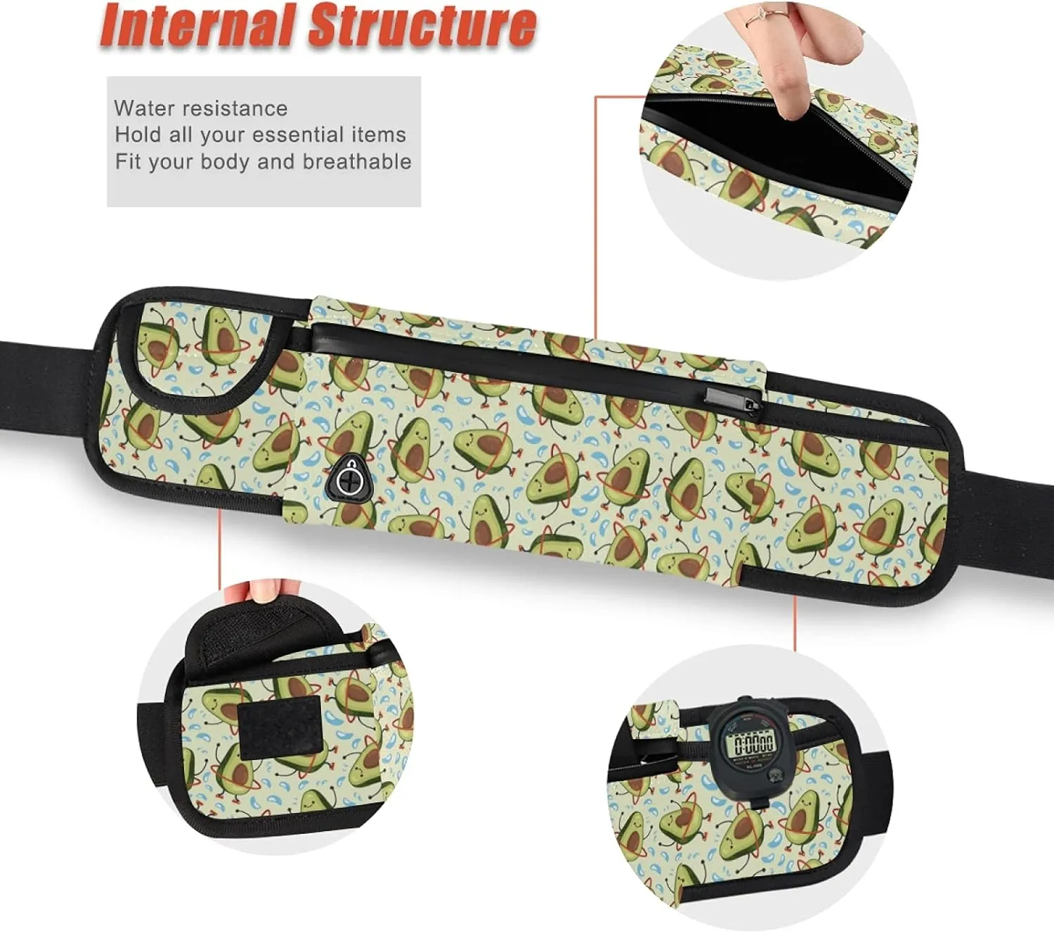 Oyihfvs Adjustable Running Belt, Fanny Pack Waist Pack, Runners Bag, Sports Hiking Fitness Exercise Gym Pouch for Women Men Accessories