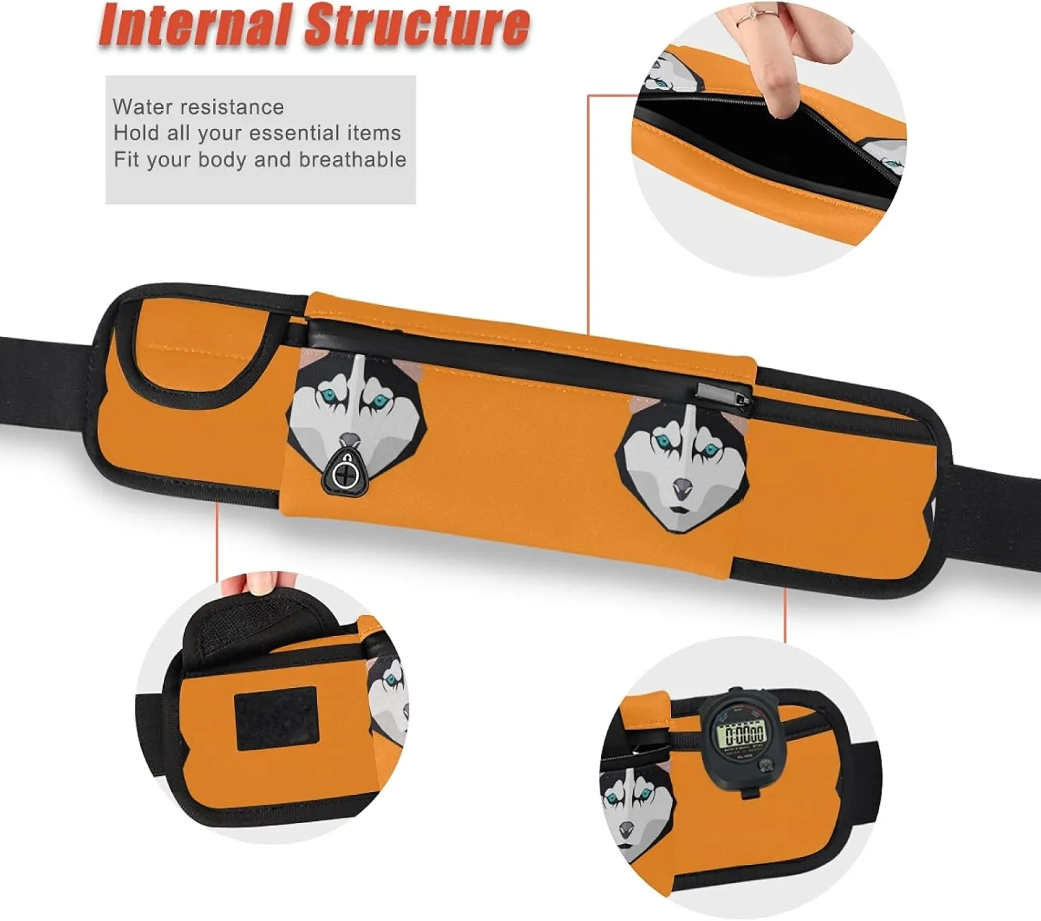 Oyihfvs Adjustable Running Belt, Fanny Pack Waist Pack, Runners Bag, Sports Hiking Fitness Exercise Gym Pouch for Women Men Accessories