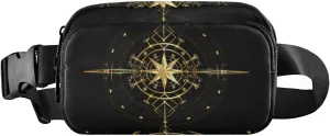 Oyihfvs Magic Ancient Wind Rose Magic Navigation Gold Compass Adjustable Fanny Waist Pack Pouch, Waterproof Runners Sports Waist Pack Wallet for Sports Hiking Fitness Cycling Gym Women Men