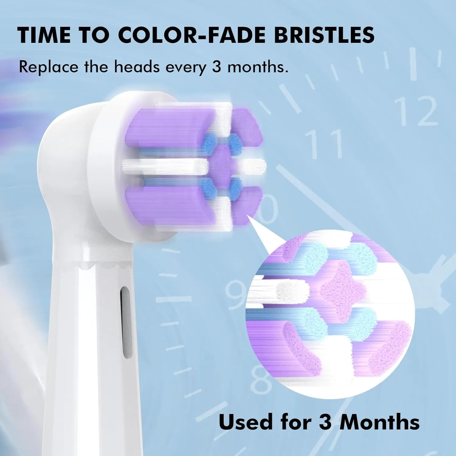 Pack of 6 Replacement Heads Compatible with Oral B iO 10 9 8 7 6 5 4 3 Series Electric Toothbrush, Medium Brush Heads, Black/White