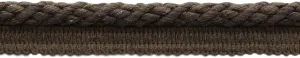 Package of 8 Yards/Elaborate 3/8 inch Mocha, Chocolate, Brown Veranda Collection Trim Cord with Sewing Lip/Style# 0038V / Color: Chocolate - VNT27 (24 Feet / 7.3 Meters)